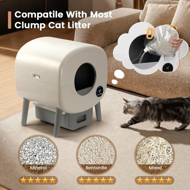 Extra Large Automatic Litter Box Self Cleaning  Odor-Free