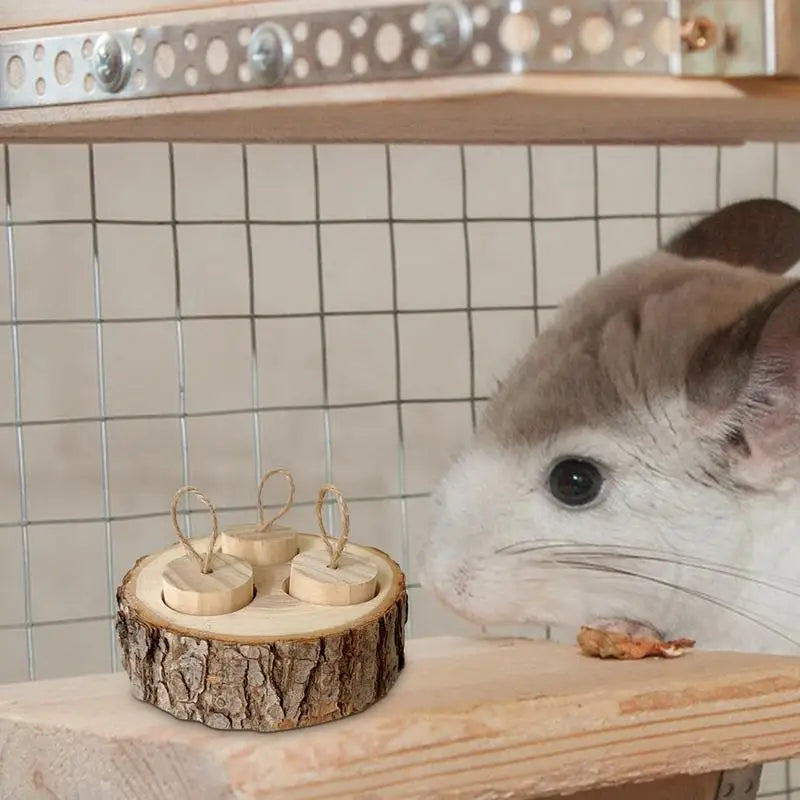 Pet Interactive Snuffle Logic Game Wooden Rabbit Hamster Plaything