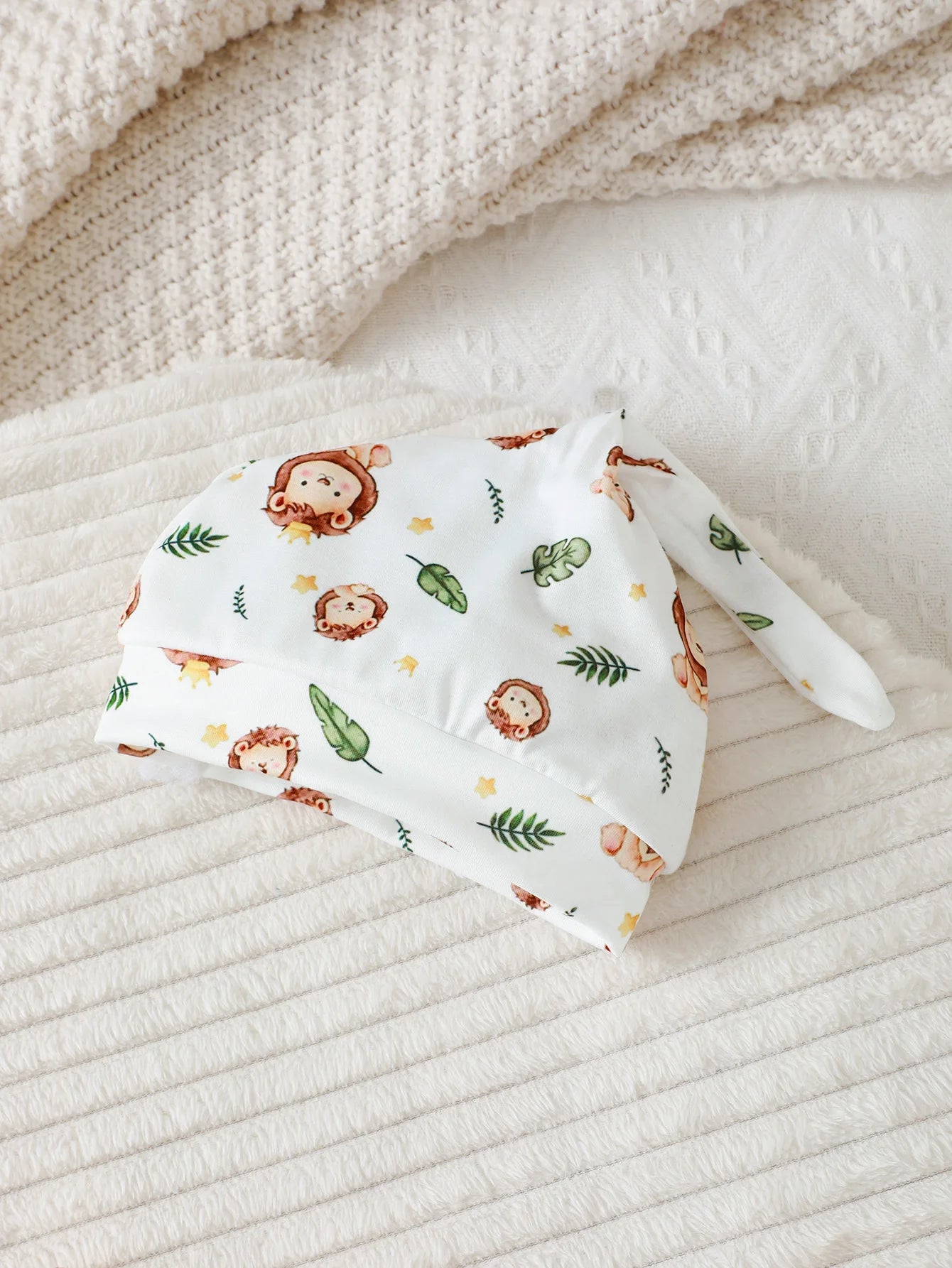 New Baby Boy Casual Cute Cartoon Lion Pattern Round Neck Short Sleeve Hoodie