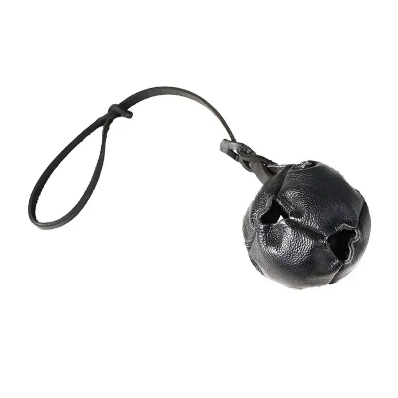 Leather Dog Training Ball Toy Dog Ball Tug Toy, with a Handle