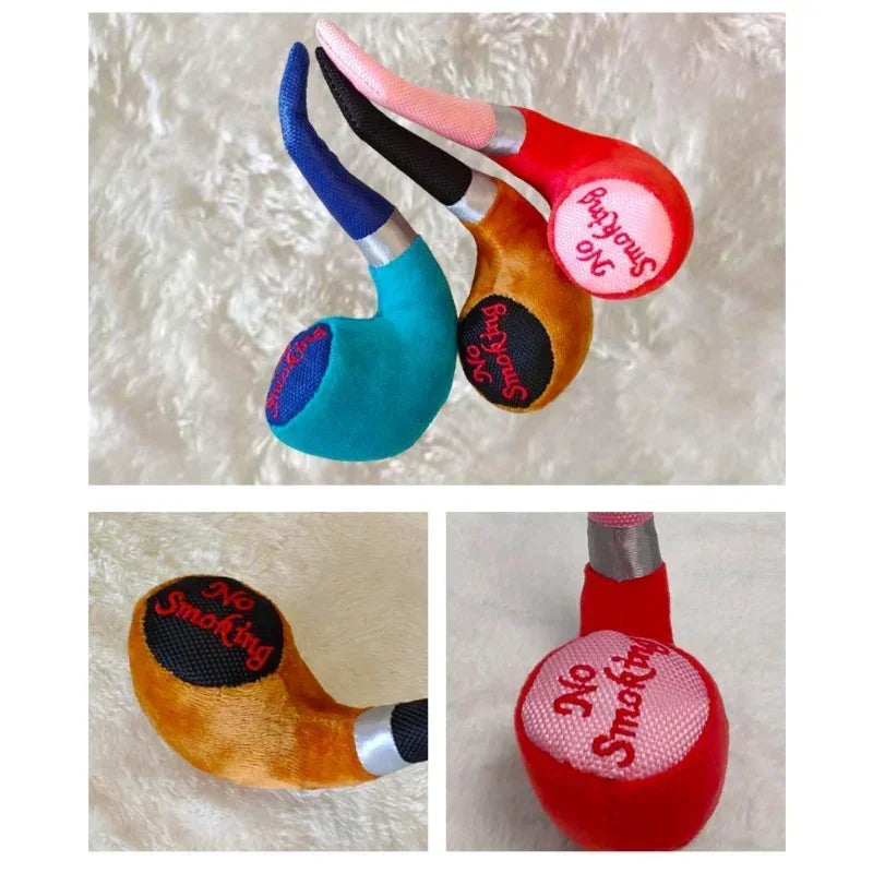 1Pc Plush Squeak Toys for Dogs Smoking Pet Toys Cat