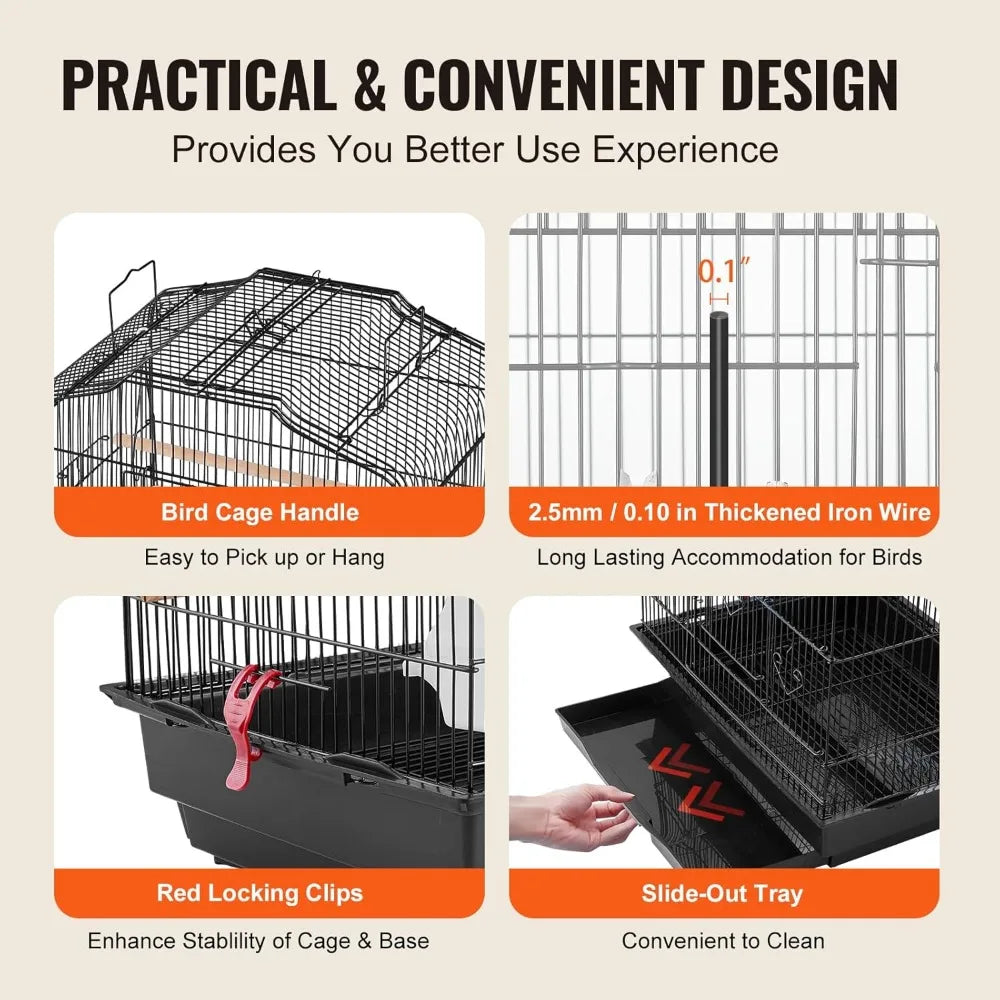 41-inch Spacious Open Top Bird Cage for Various Parrot Species