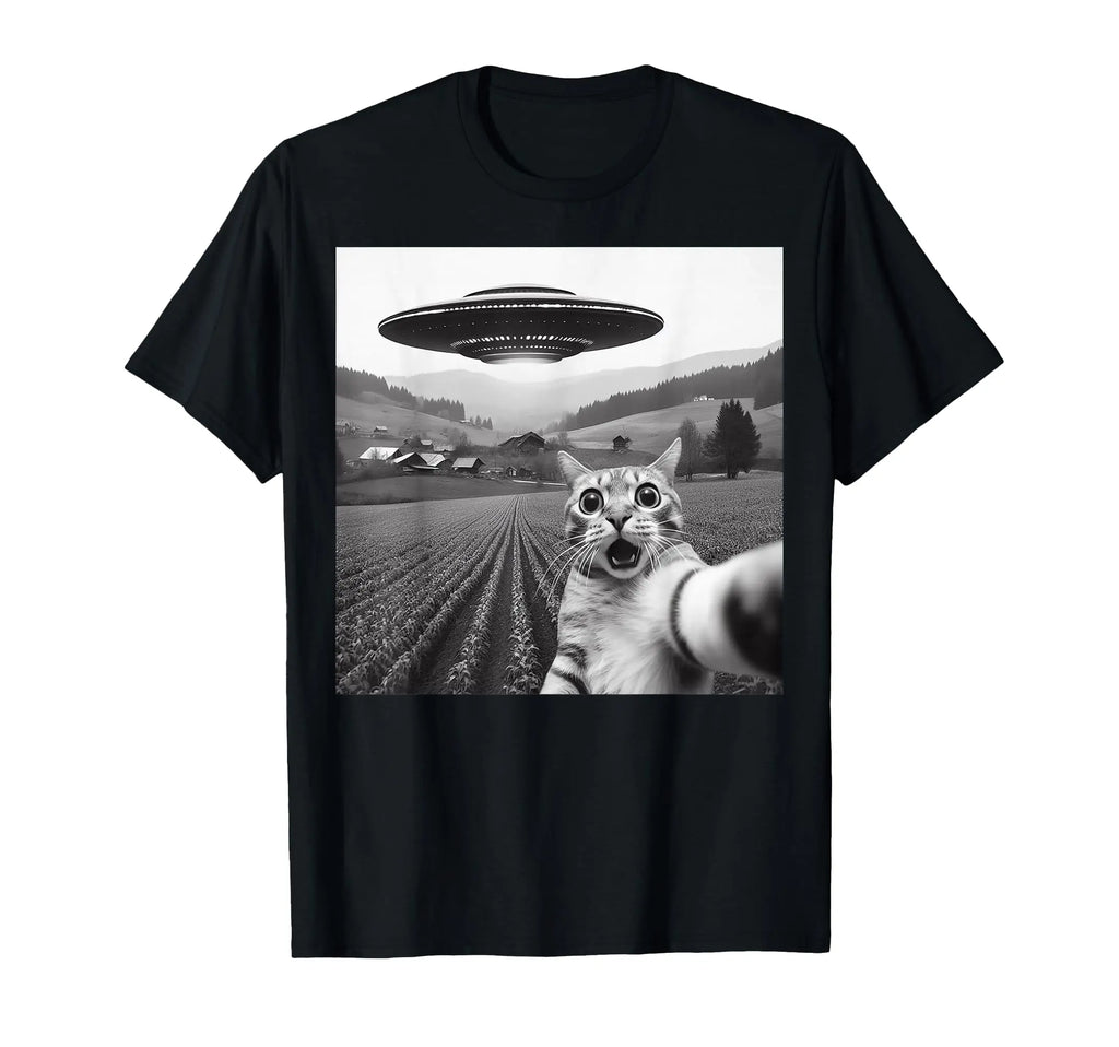 Cat Selfie with Alien UFO Funny Cat Gifts