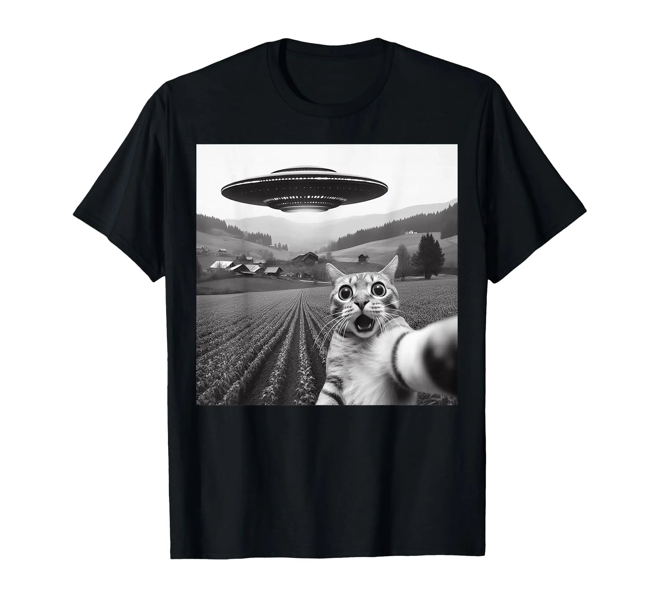 Cat Selfie with Alien UFO Funny Cat Gifts