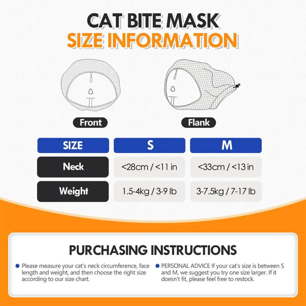 Cat Hood Anti-Bite Breathable Kitten Face Protection