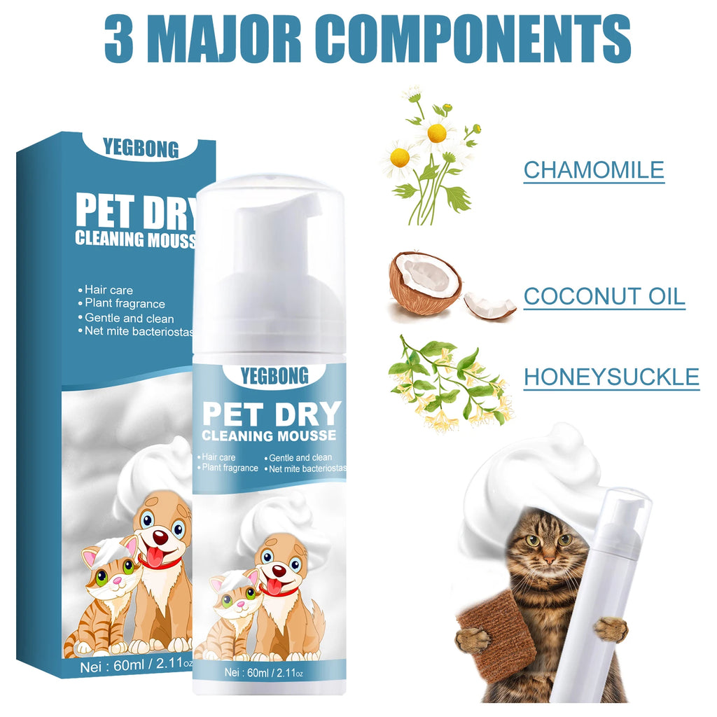 60ml Pet Dry Cleaning Agent Deodorizing Shampoo Waterless
