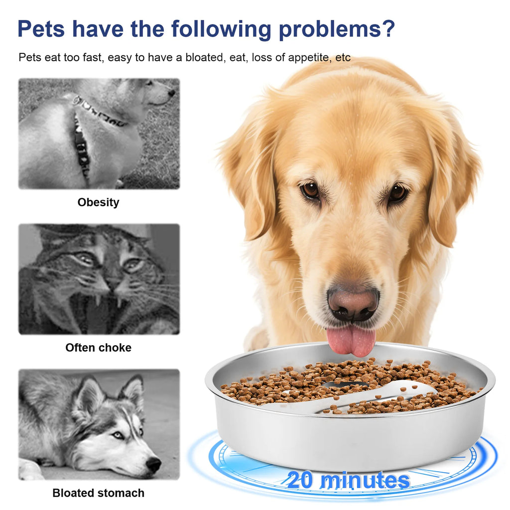 Non-Slip Mat Dog Wat Anti-Choking Pet Food Bowls