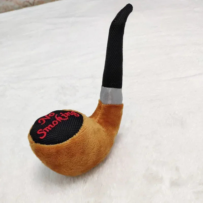 1Pc Plush Squeak Toys for Dogs Smoking Pet Toys Cat