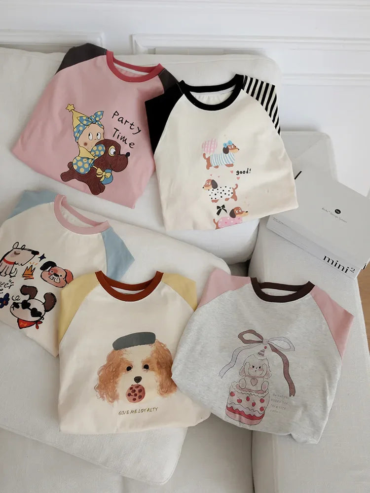 Honey Cherry Children's Cartoon Shoulder Long-sleeved T-shirt Autumn