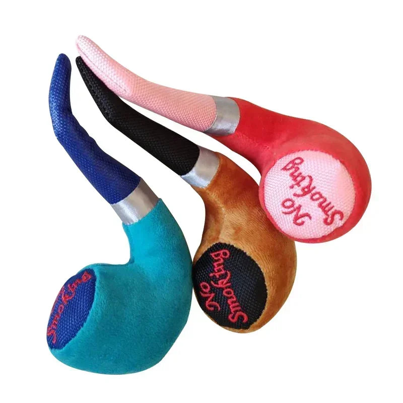 1Pc Plush Squeak Toys for Dogs Smoking Pet Toys Cat