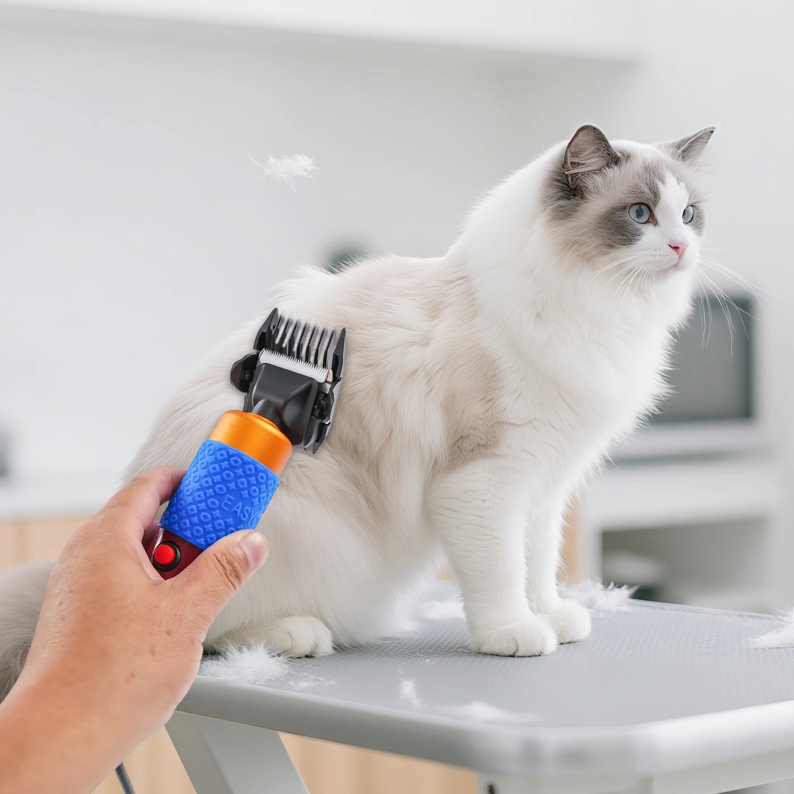 Pet Grooming Kit Adjustable Clipper Comb & Detachable Blades Trimmer