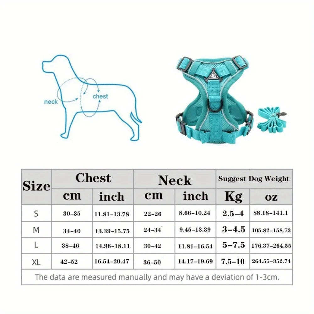 No Pull Dog Harness and Leash Set Adjustable