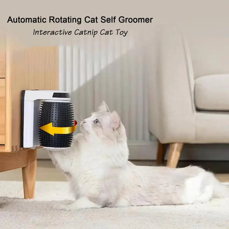 New Cat Self Groomer With Catnip Automatic Rotating