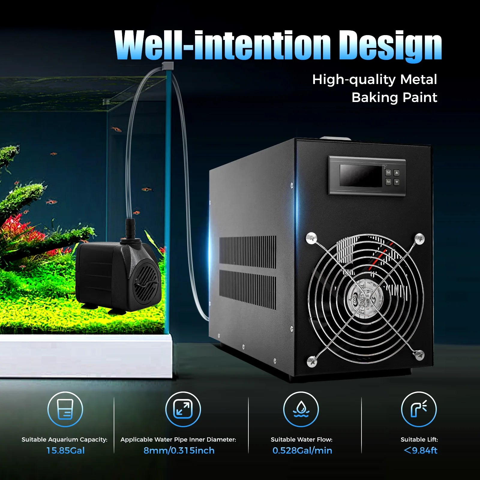 60L Aquarium Chiller Fish Tank Cooler Heater System -50~110°C
