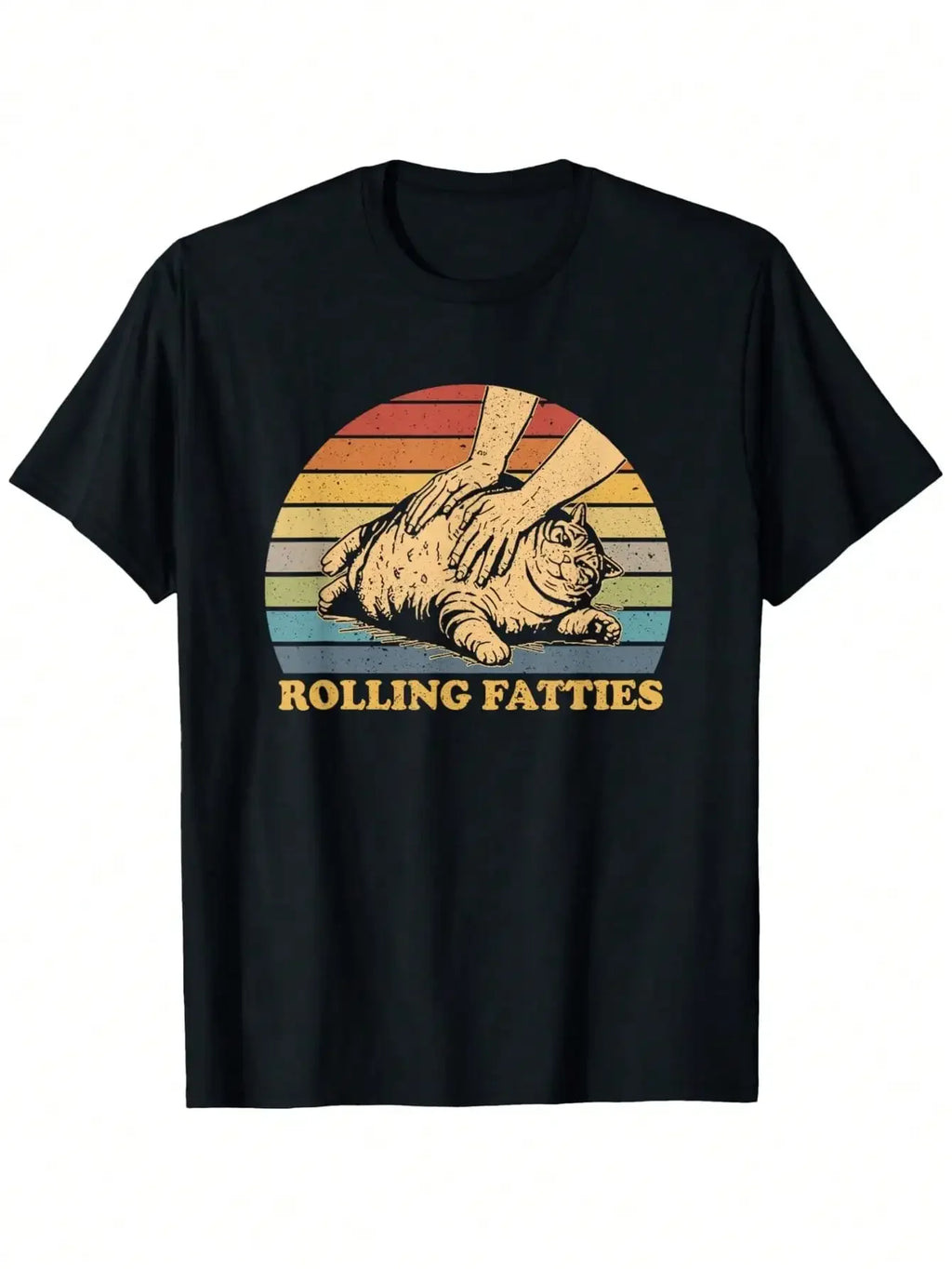 100% Cotton Black Cat Rolling Fatties Funny T-Shir