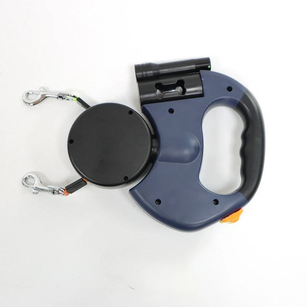 Automatic retractable two-end pet leash Dog leash with flashlight