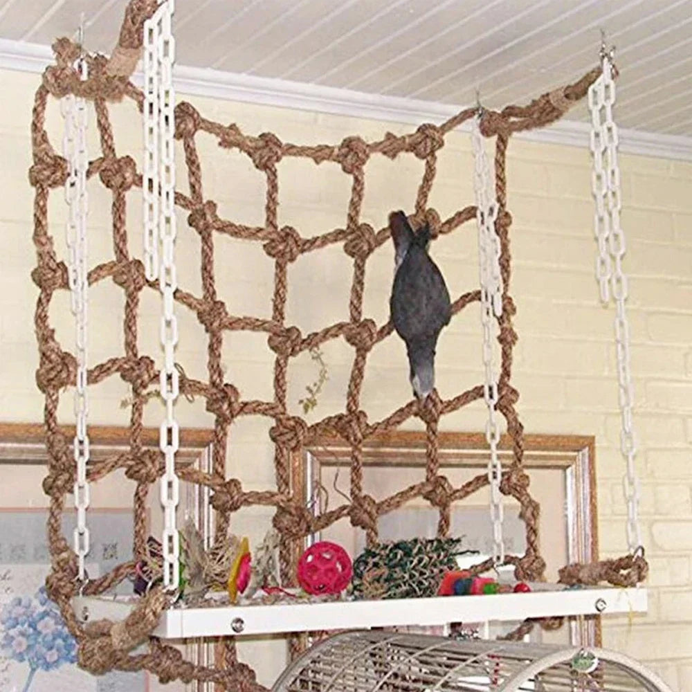 Birds Swing Ladder Toys Hemp Rope Net