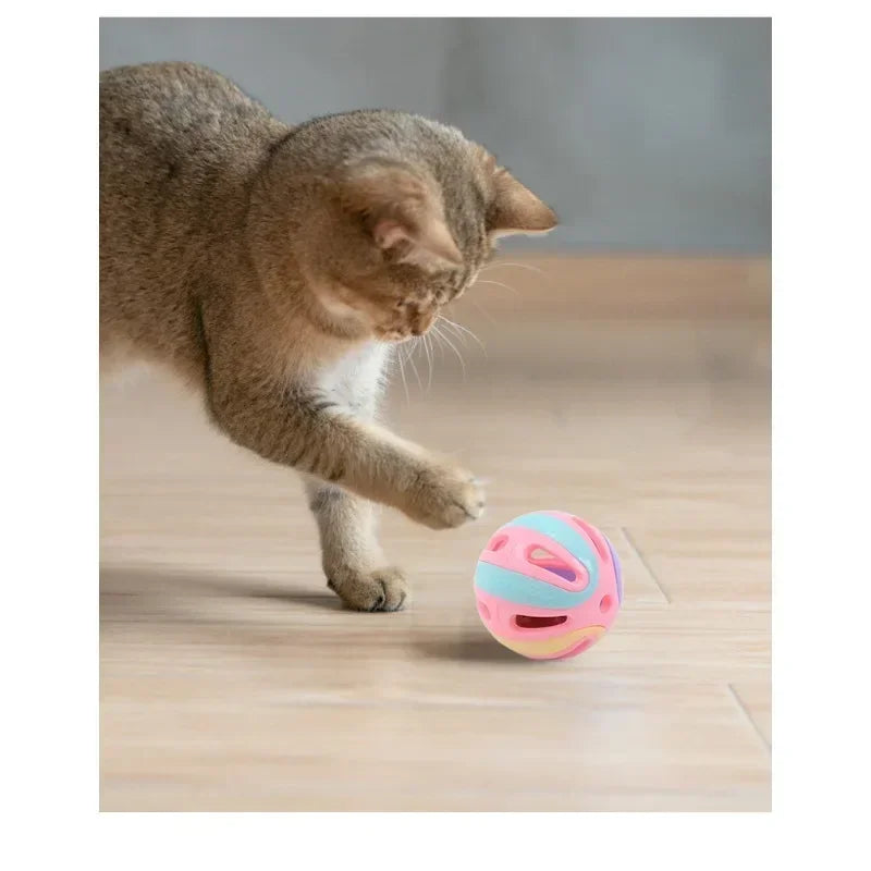 Cat Toys Colorful Splicing Bell Ball