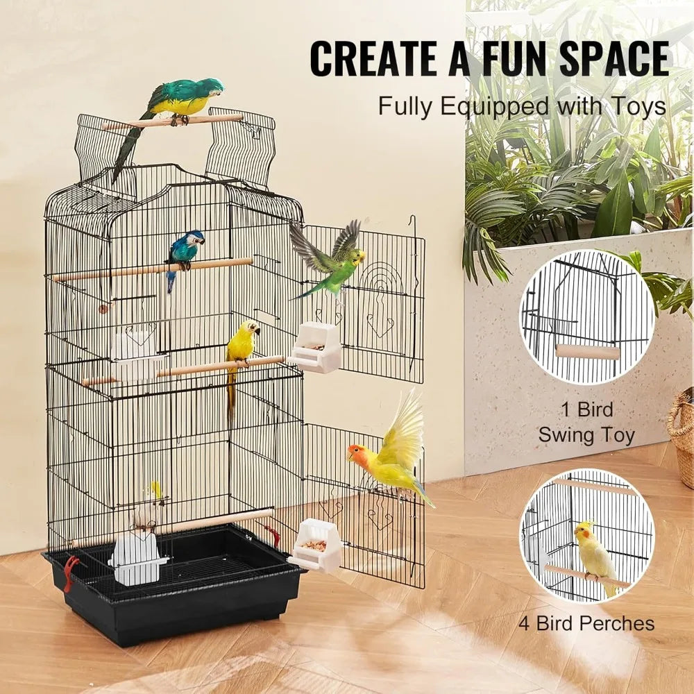 41-inch Spacious Open Top Bird Cage for Various Parrot Species