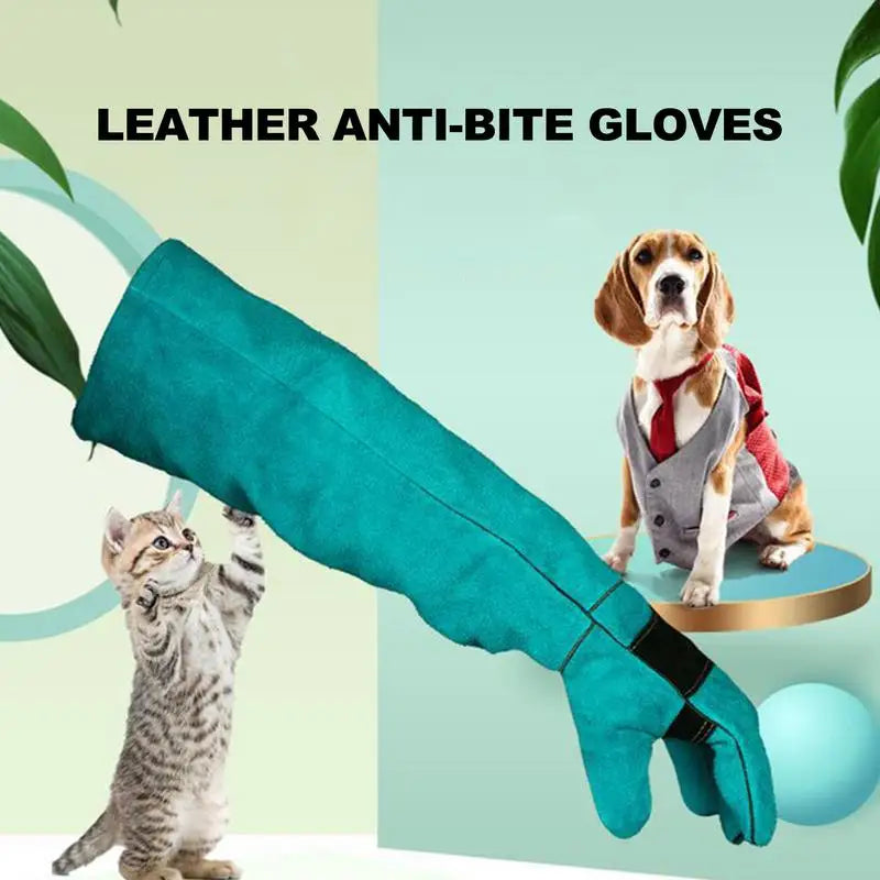 Pet Gloves Durable Anti-Bite Leather Protective Glove