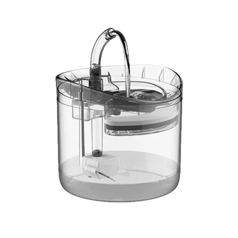 1.8L Transparent Cat & Dog Water Fountain, Ultra-Quiet BPA-Free Pump, Easy Clean & Refill, Hydration Booster for Small Pets, Dur