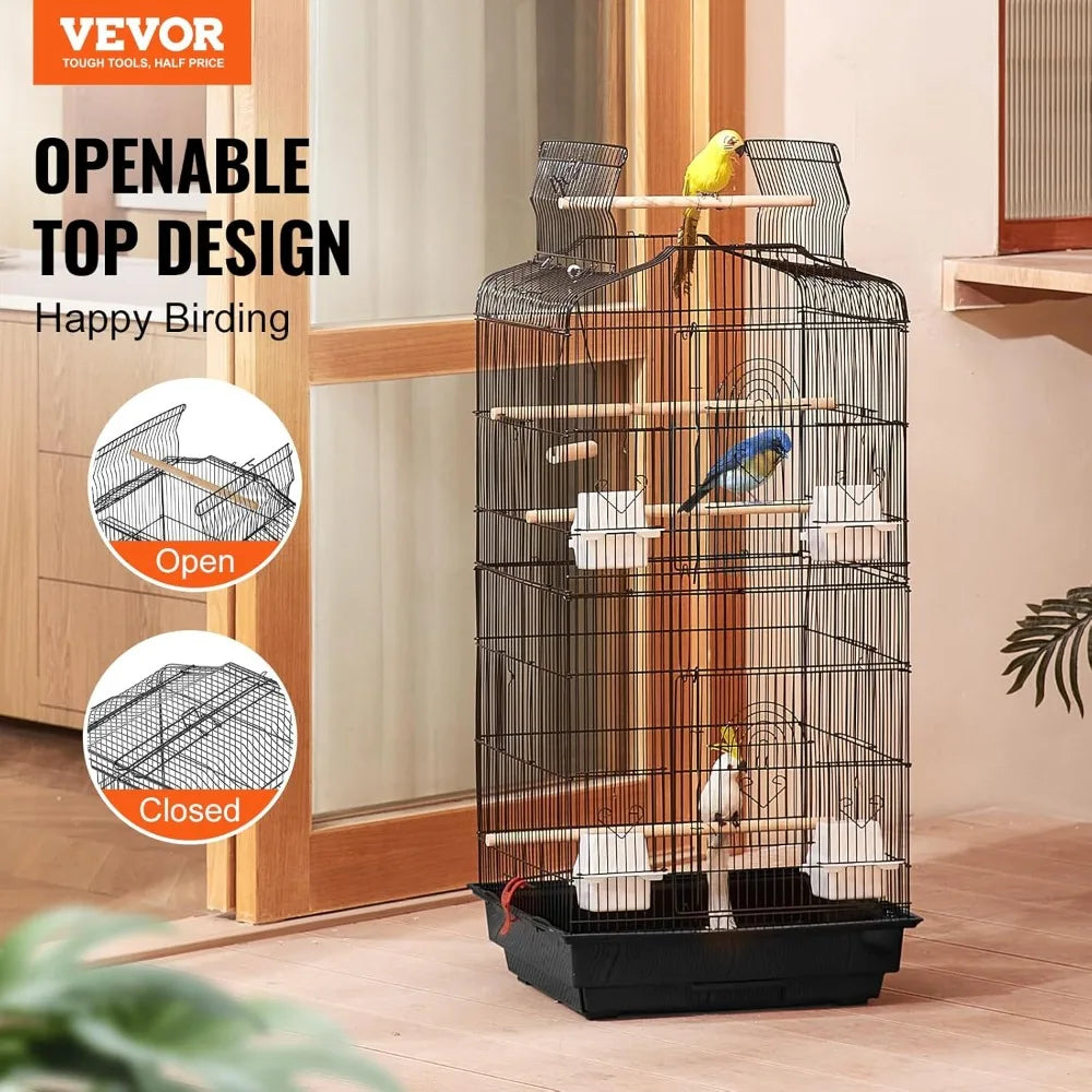41-inch Spacious Open Top Bird Cage for Various Parrot Species