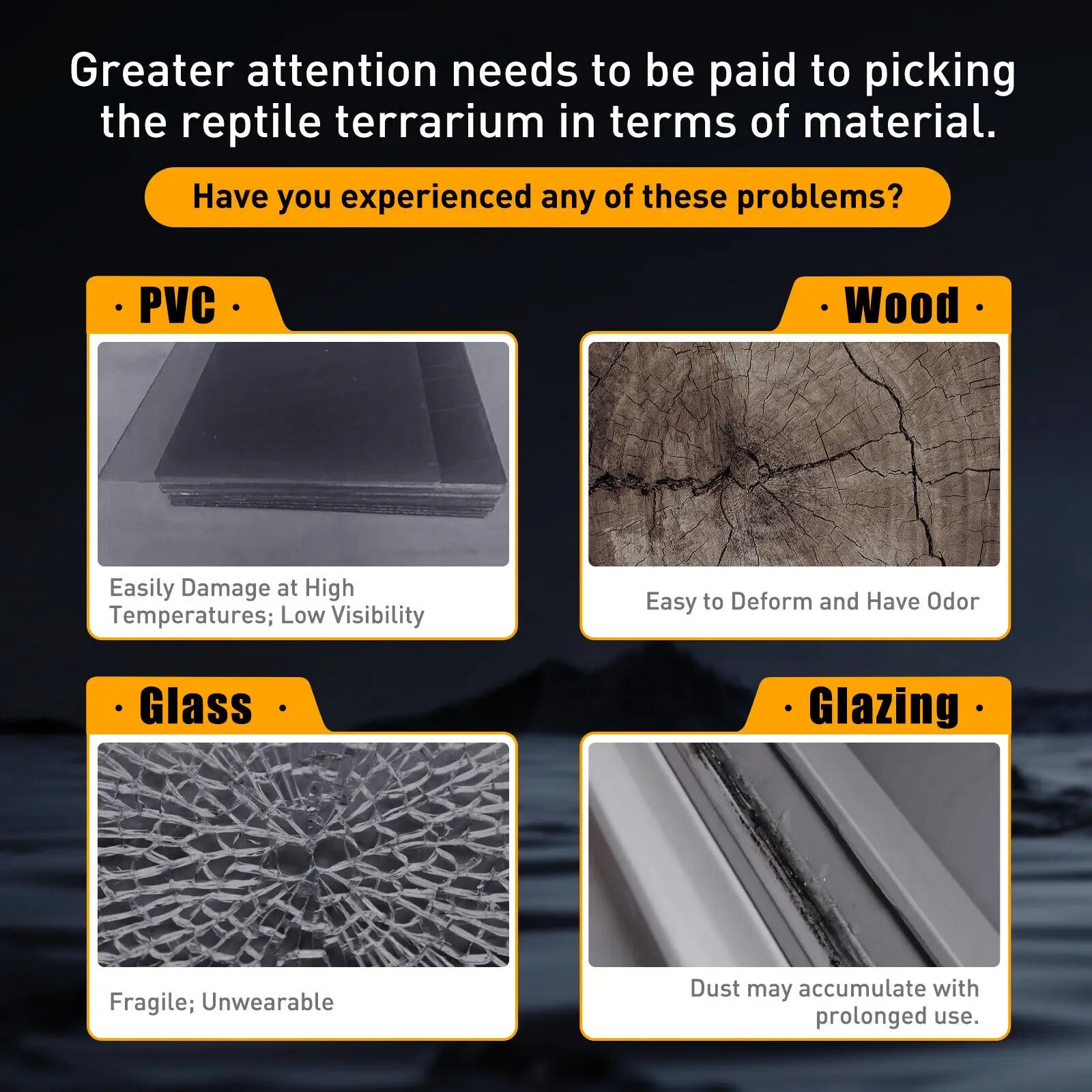 4 Grids Terrarium Lizard Insect Climbing Spider Snake Tank Clear