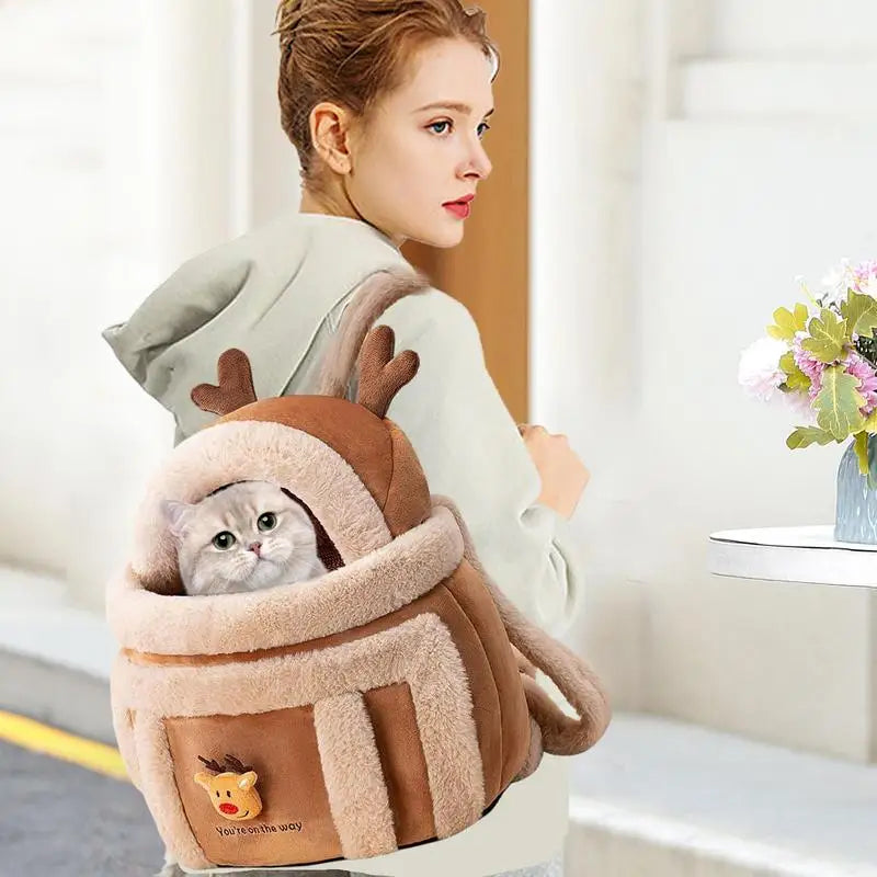 winter Warm Pet Carrier Bag Small Cats Dogs
