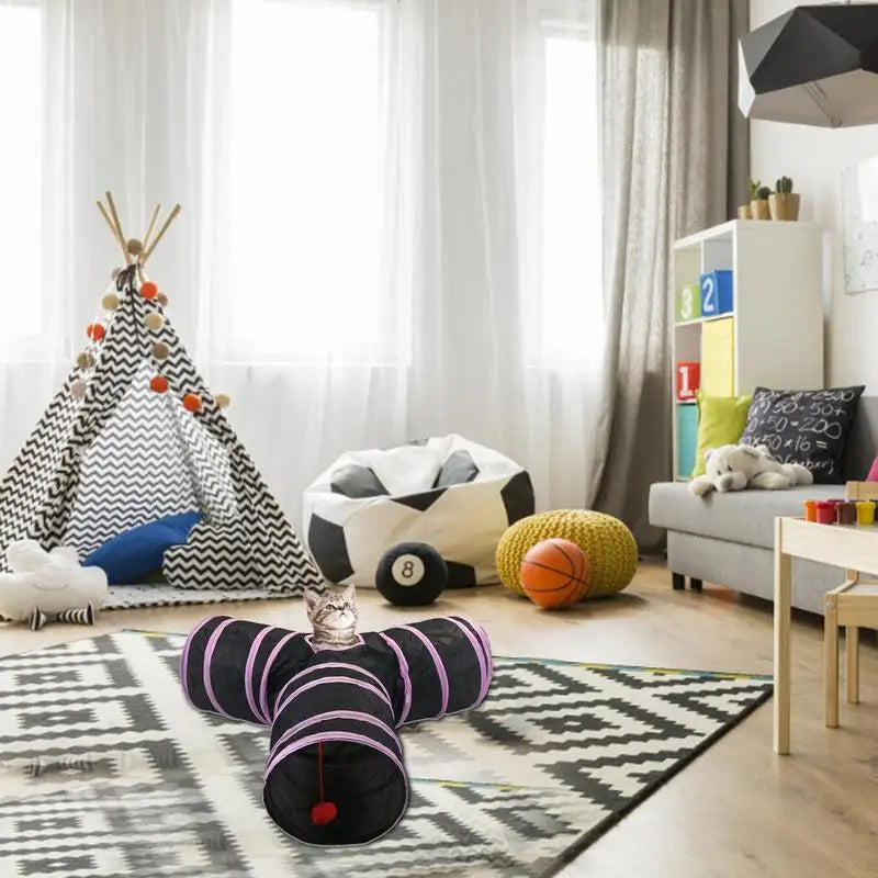 Cat Play Tunnel 3-Way Folding Tunne