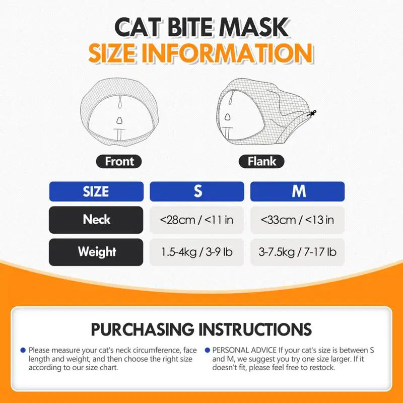 Cat Hood Anti-Bite Breathable Kitten Face Protection