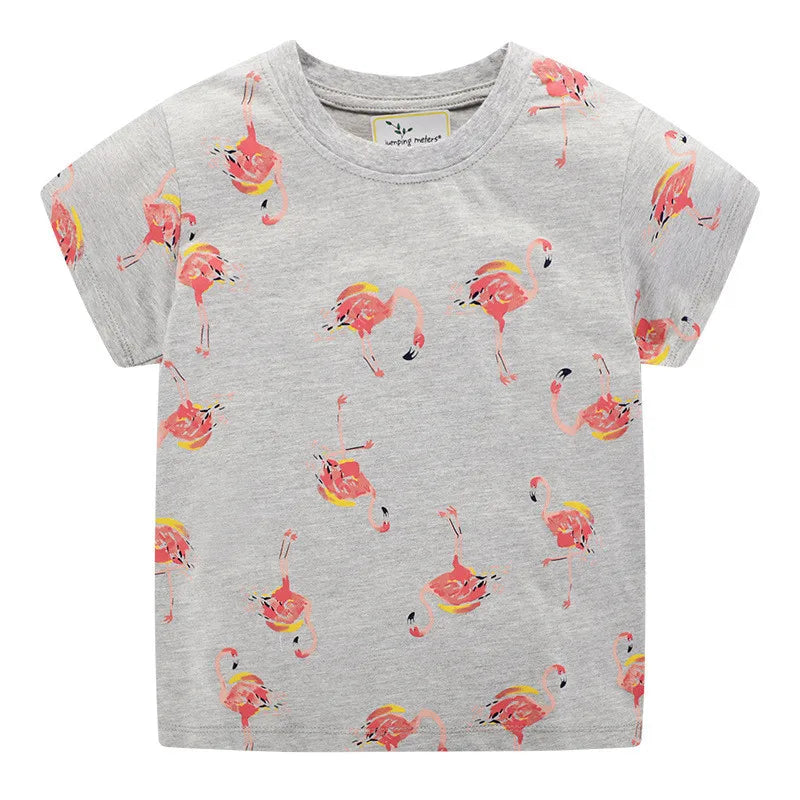 Jumping Meters 2-7T Flamingo Summer Girls T Shirts Sleeveless