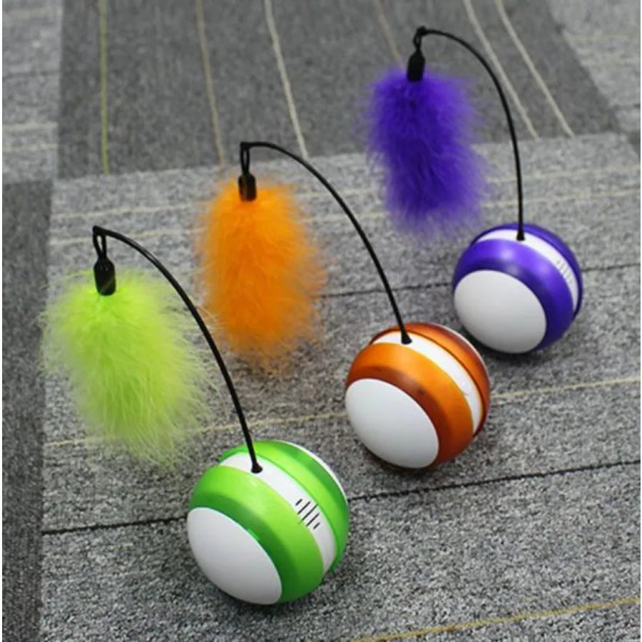 Rolling Pet Toys Interactive 360 Degree Automatic Self Rotating LED Light Sound