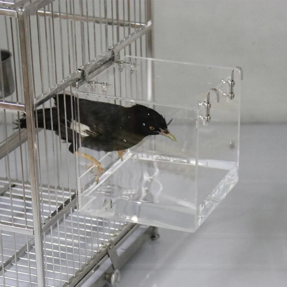 Transparent Acrylic Bird Bath Box Thickened