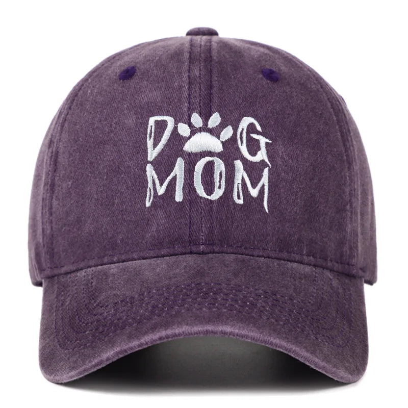 Retro Letter Embroidery  Dog Dad Baseball Caps Washed Streetwear
