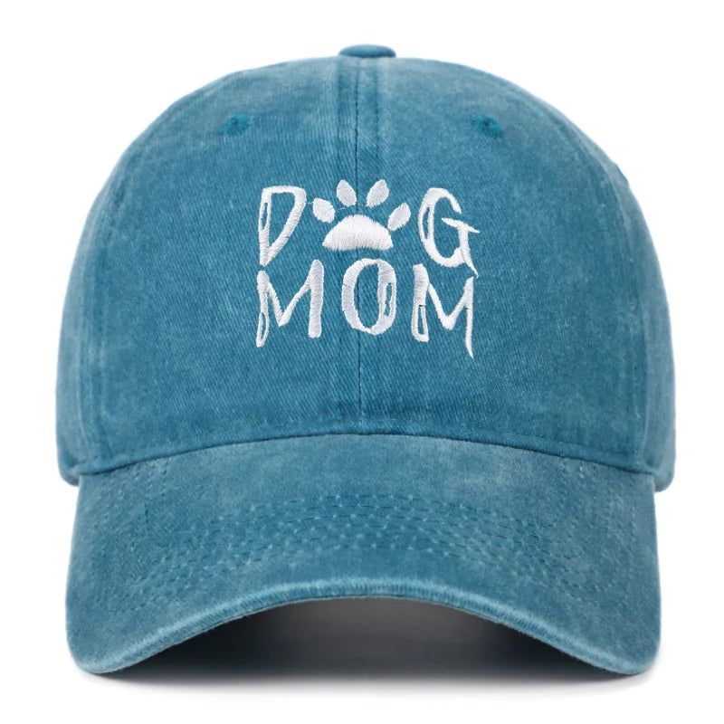 Retro Letter Embroidery  Dog Dad Baseball Caps Washed Streetwear