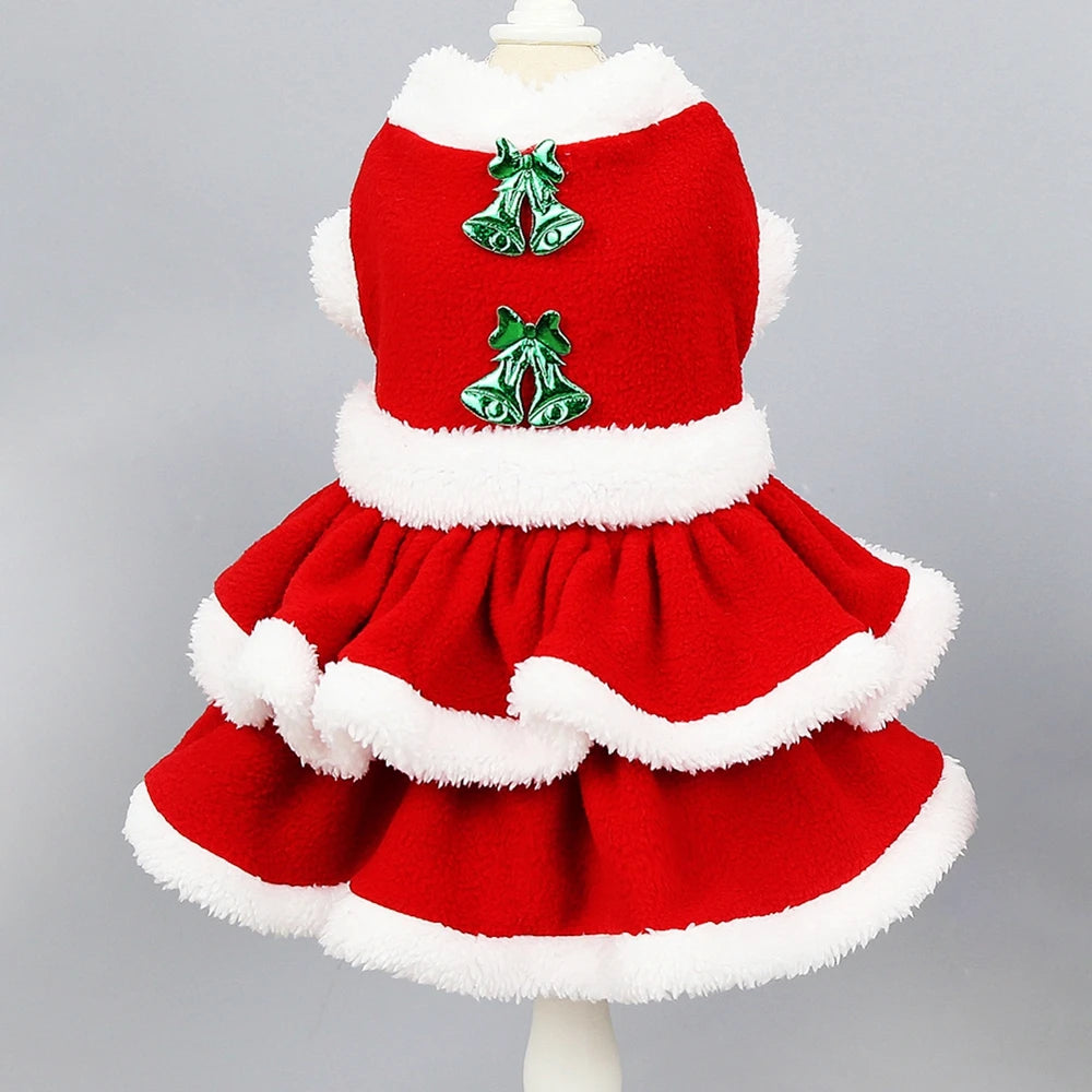Christmas Dog Girls Costume Dress Puppy