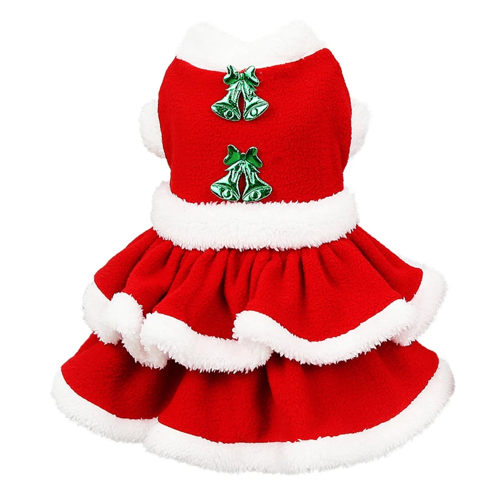 Christmas Dog Girls Costume Dress Puppy
