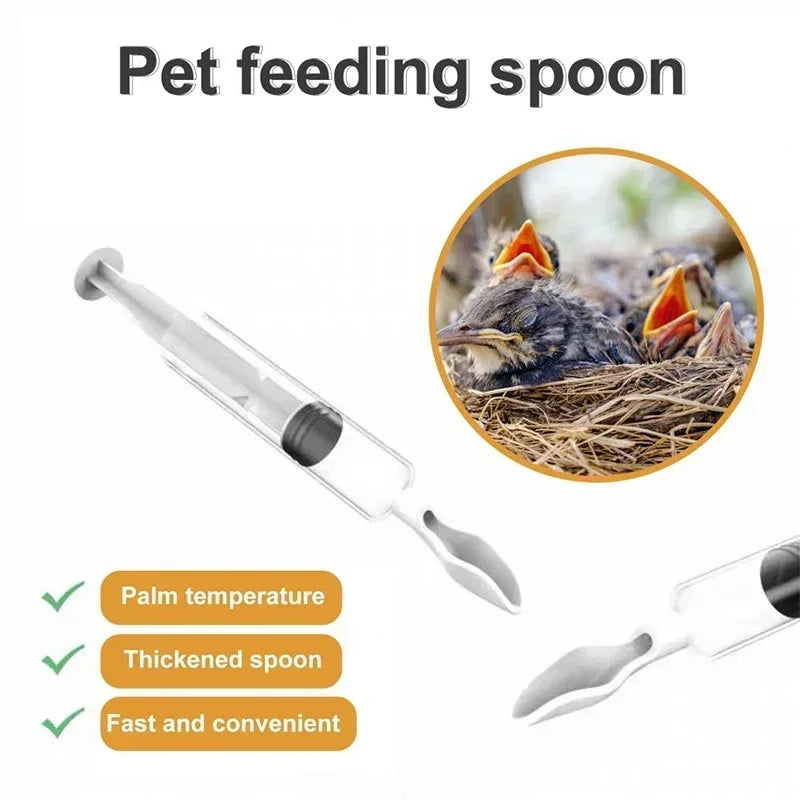 1 Set Bird Baby Feeder with Scale Removable Mini Spoon